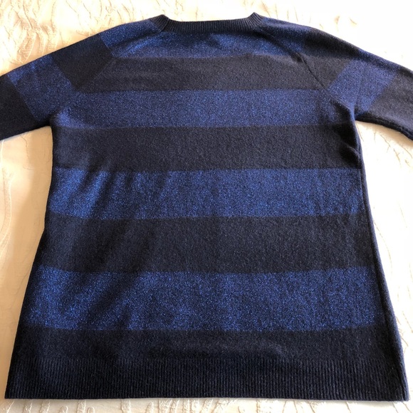 Halston Heritage Blue Striped Sweater L NWT $395 - Picture 4 of 7